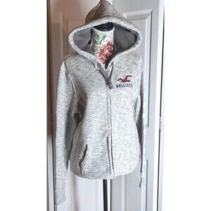 Vintage Hollister Men S Gray Full Zip Hoodie Full Zip Spellout Streetwear Y2k
